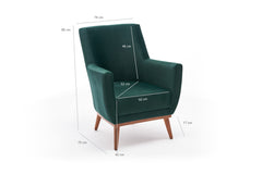 Fauteuil classique Gilwin Velours Vert