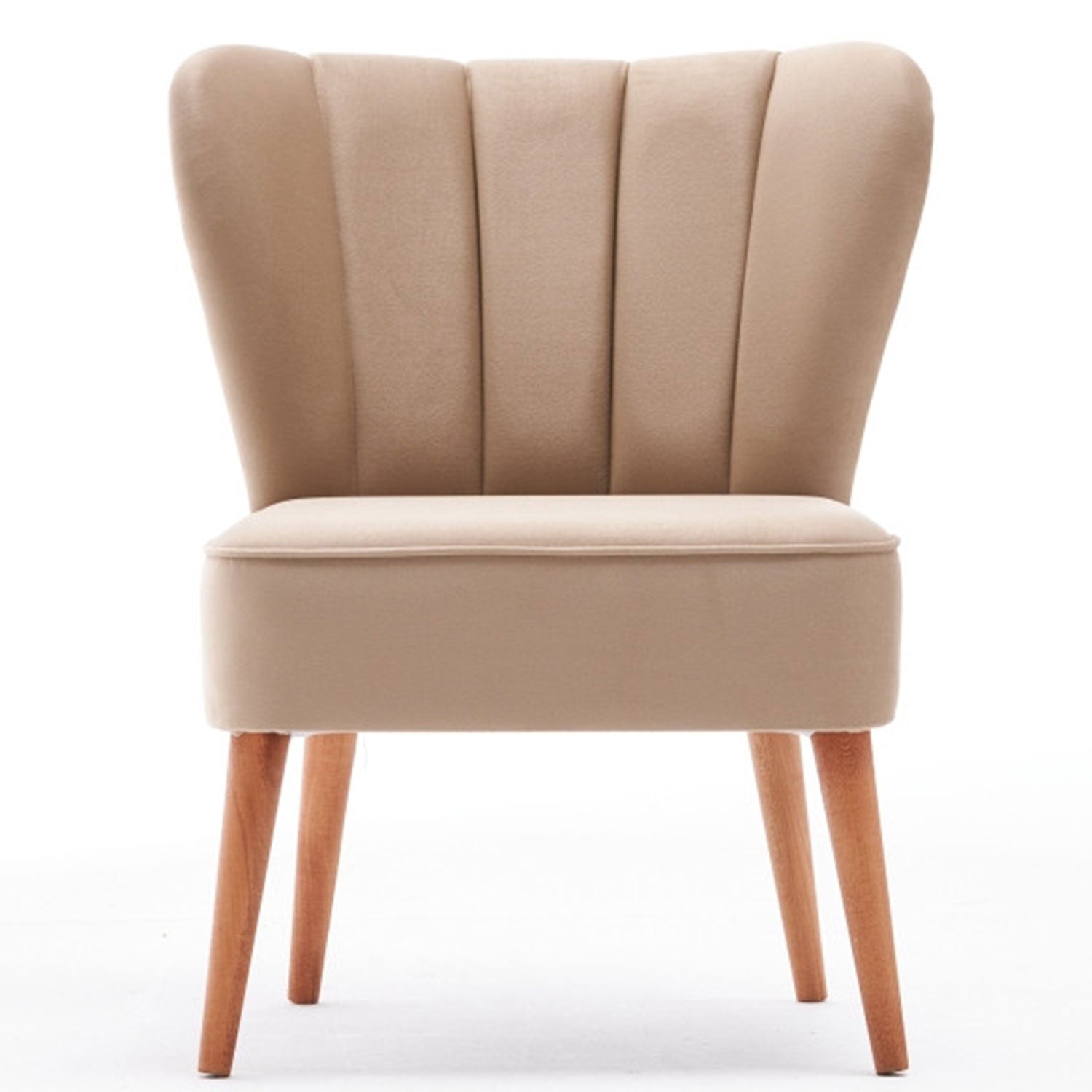 Fauteuil style scandinave Wapedale Velours Blanc crème