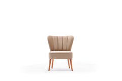 Fauteuil style scandinave Wapedale Velours Blanc crème