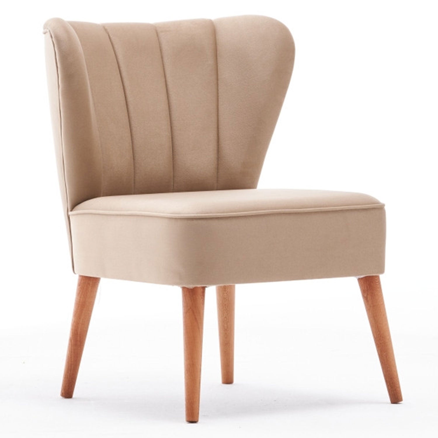 Fauteuil style scandinave Wapedale Velours Blanc crème