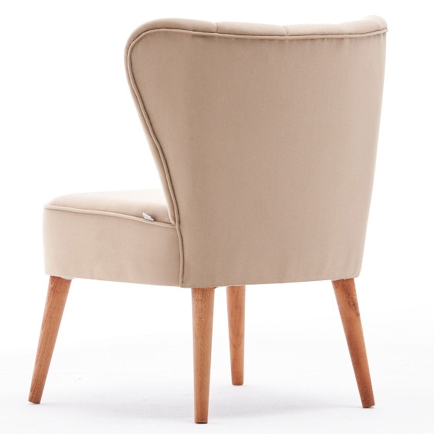 Fauteuil style scandinave Wapedale Velours Blanc crème