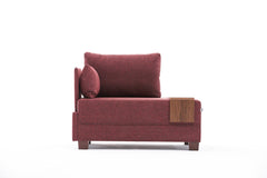 Fauteuil moderne accoudoir à gauche Chico Tissu Bordeaux