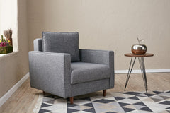 Fauteuil moderne Evania Tissu Gris