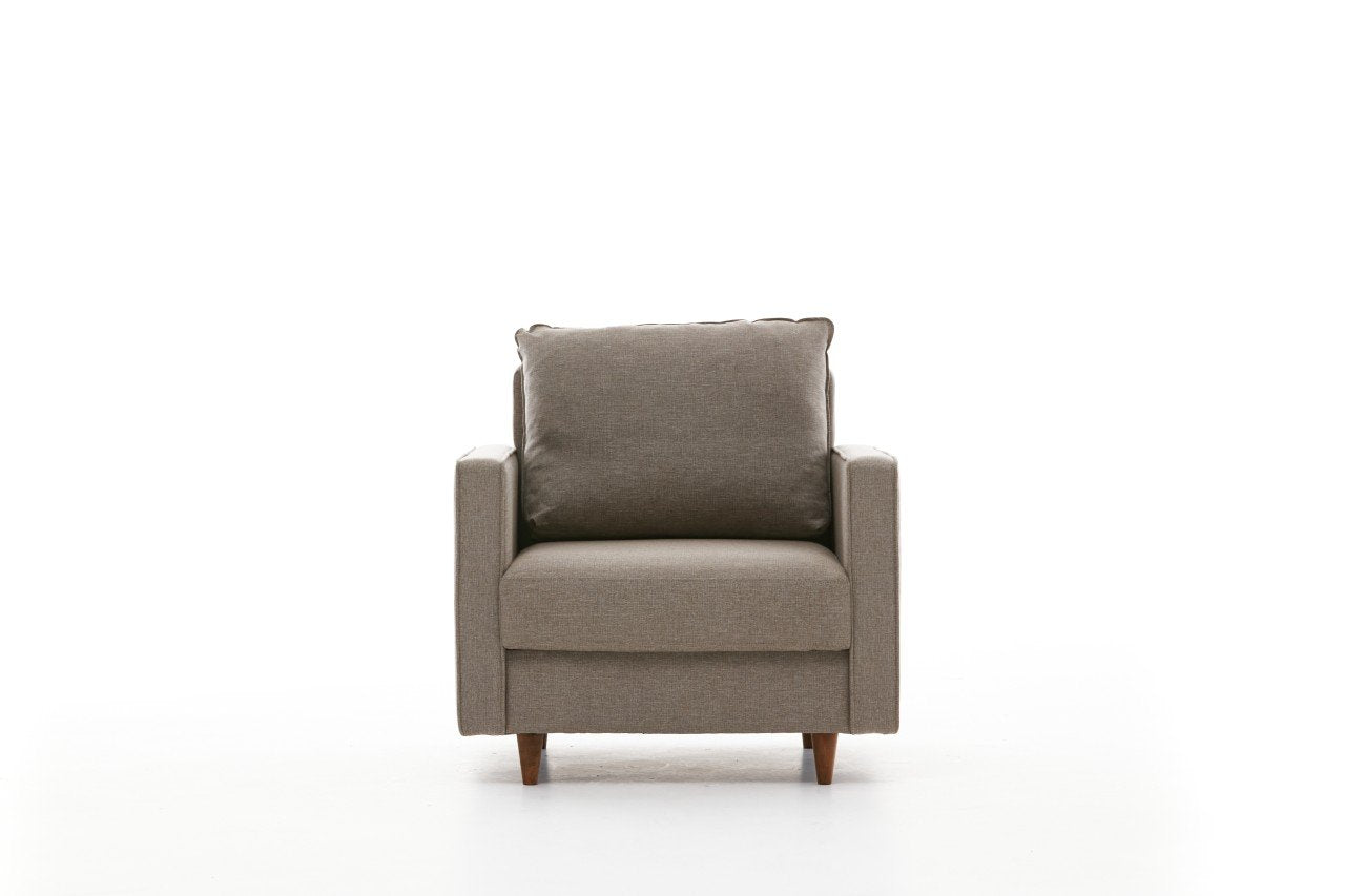 Fauteuil moderne Evania Tissu Taupe