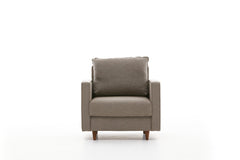 Fauteuil moderne Evania Tissu Taupe