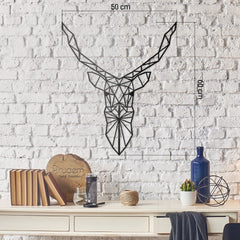 Décoration murale tête de cerf Melona L50xH60cm Métal Noir