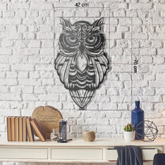 Décoration murale hibou Valus L42xH70cm Métal Noir