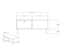 Table basse avec rangement style industriel Sapfis L100cm Bois foncé