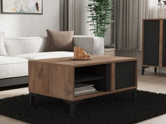 Ensemble meuble de salon style industriel Bois foncé et Anthracite