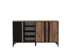 Ensemble meuble de salon style industriel Bois foncé et Anthracite