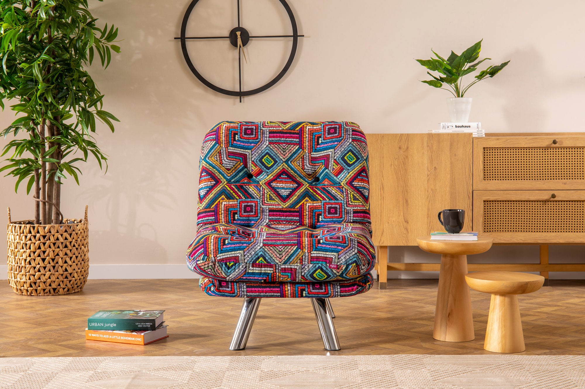 Fauteuil convertible Halora Tissu Motif Ethnique Multicolore