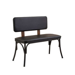 Ensemble 2 chaises, 1 banc et 1 table extensible Iridus Noir et Bois foncé