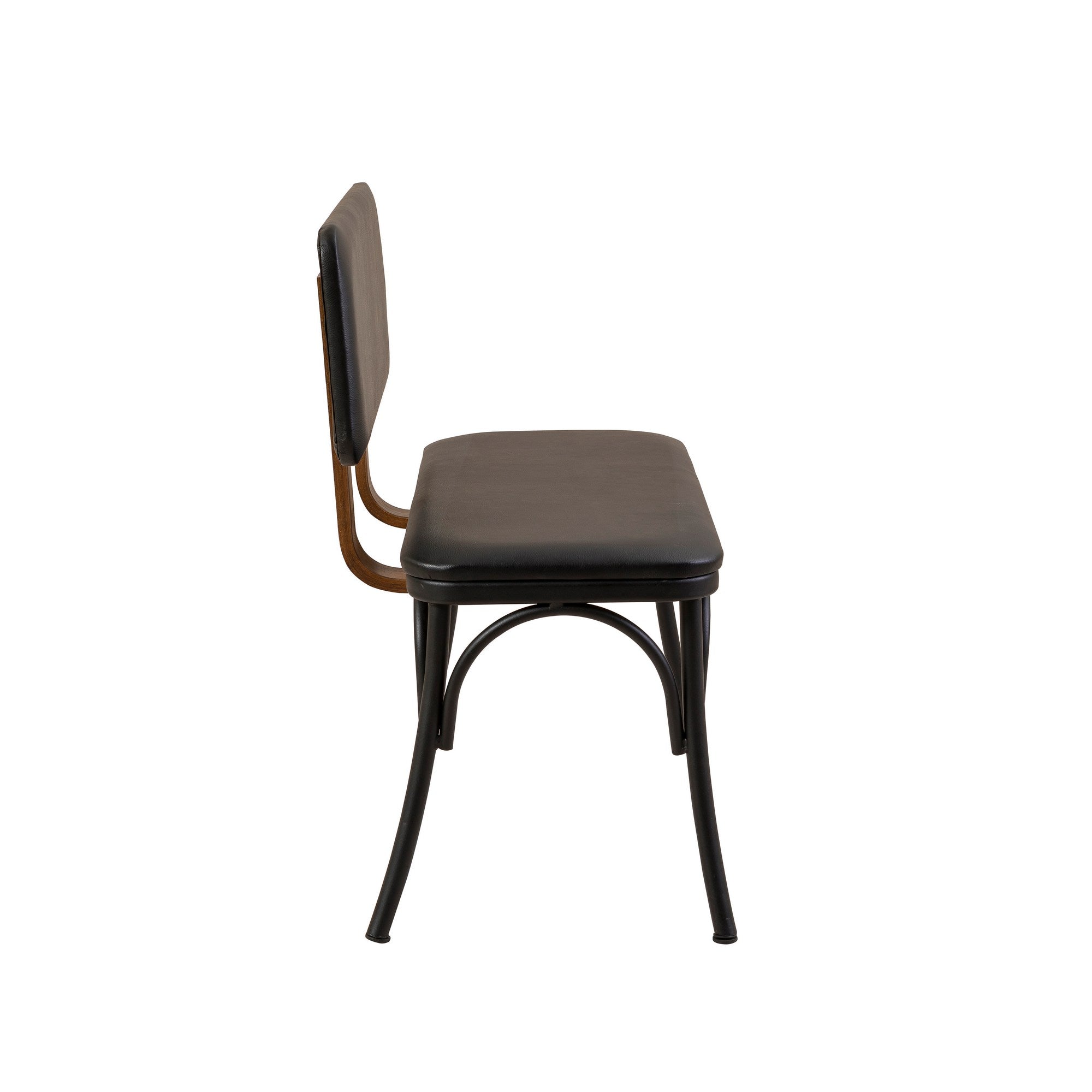 Ensemble 2 chaises, 1 banc et 1 table extensible Iridus Noir et Bois foncé