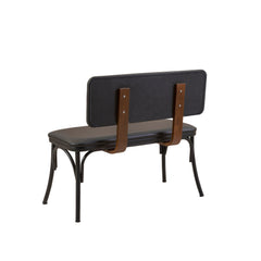 Ensemble 2 chaises, 1 banc et 1 table extensible Iridus Noir et Bois foncé