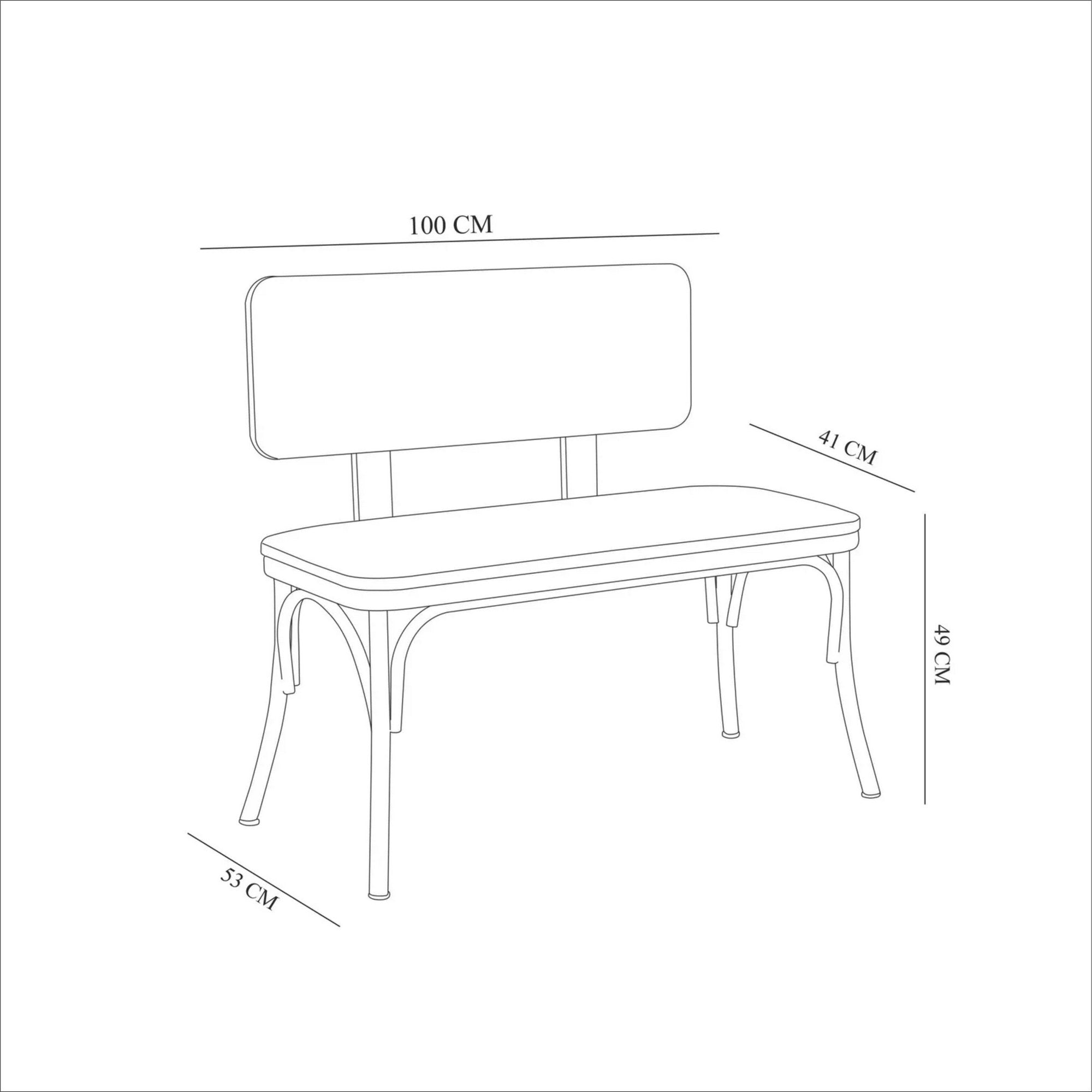 Ensemble 2 chaises, 1 banc et 1 table extensible Iridus Noir et Bois foncé