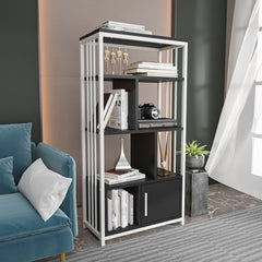 Bibliothèque Kama L60xH120cm Blanc et Anthracite