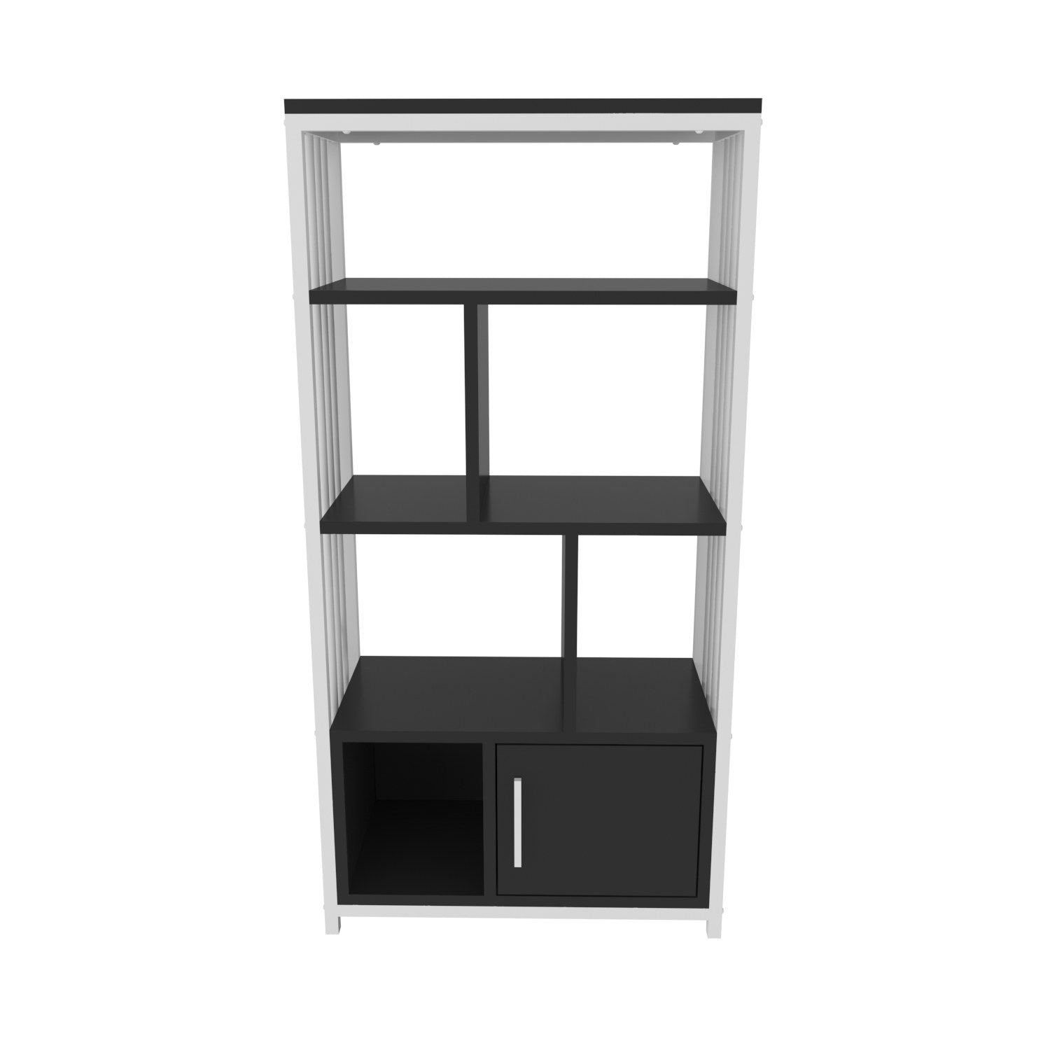 Bibliothèque Kama L60xH120cm Blanc et Anthracite