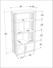 Bibliothèque Kama L60xH120cm Blanc et Anthracite