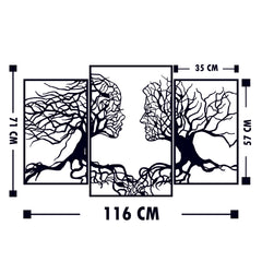 Triptyque décoratif Claudia L116xH71cm Un baiser d'arbres Métal Noir