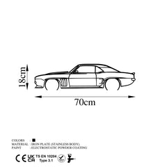 Décoration murale forme de voiture Wuira L70xH15cm Métal Noir