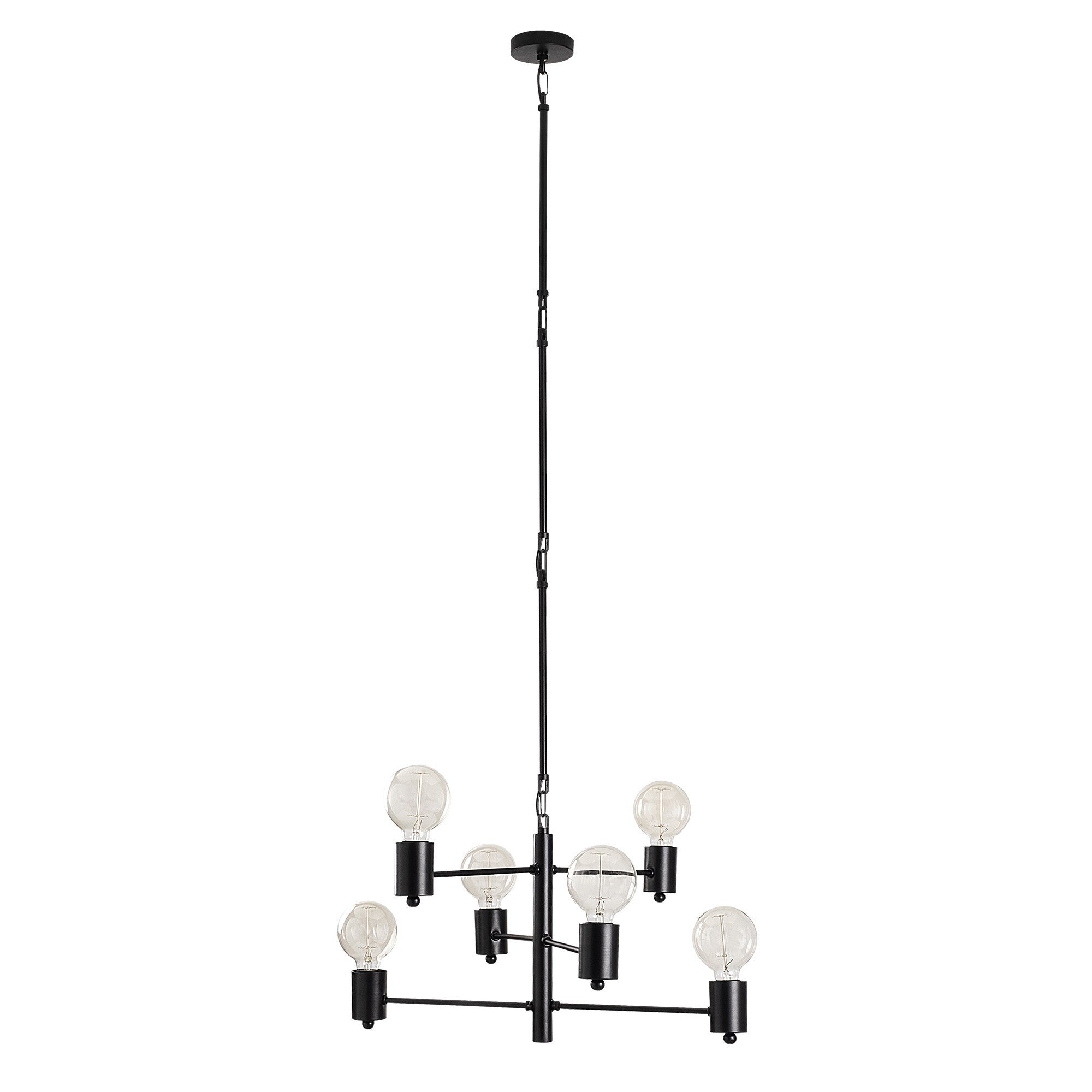 Suspension moderne 6 lampes Sobka D61cm Métal Noir