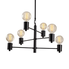 Suspension moderne 6 lampes Sobka D61cm Métal Noir