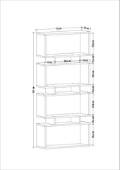 Bibliothèque Tremplin 72x161cm Bois Anthracite