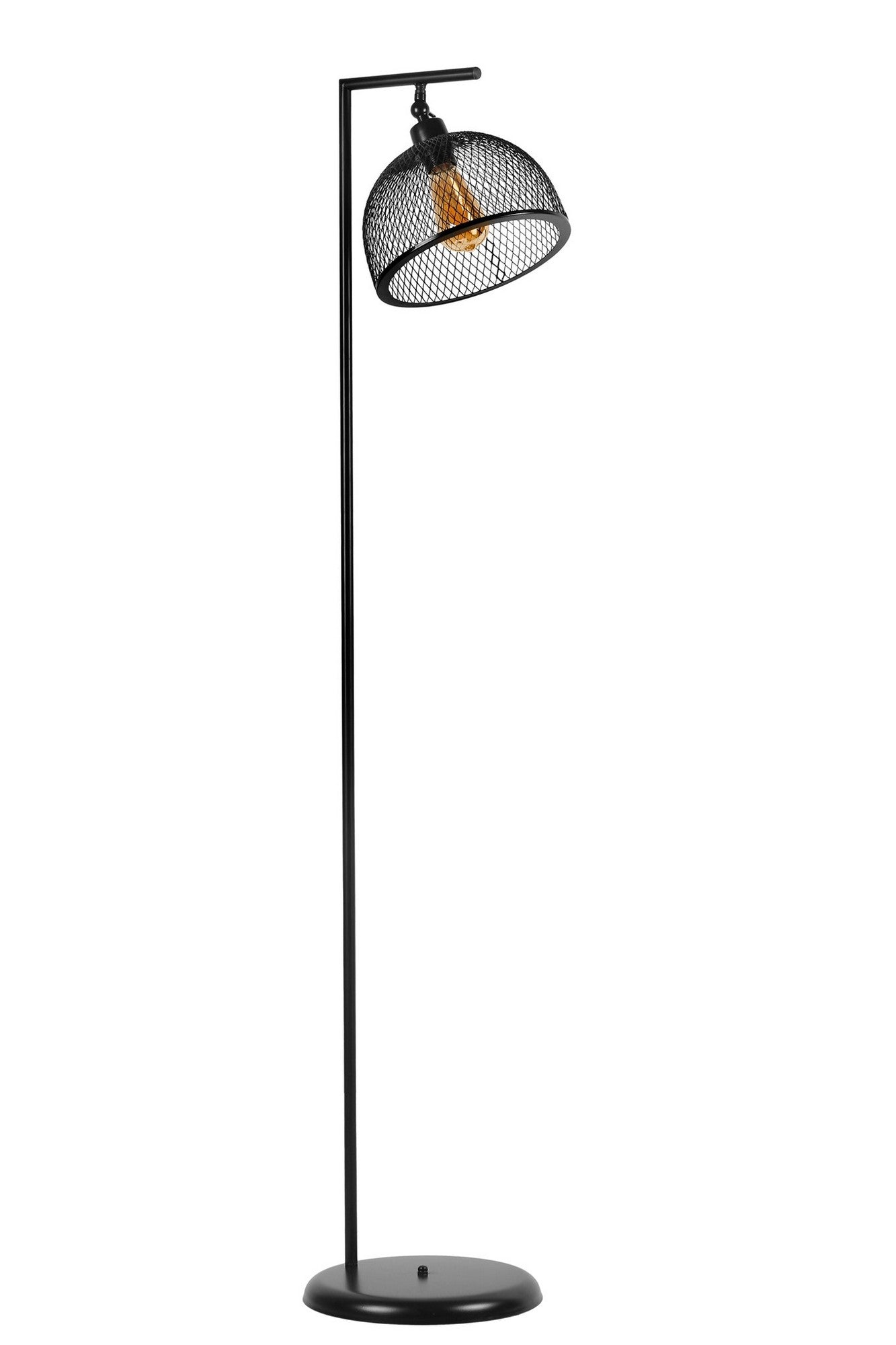 Lampadaire moderne Abat jour Grillage Simar H154cm Métal Noir