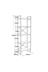 Étagère bibliothèque style industriel Opawa L58cm Bois clair et Métal Noir