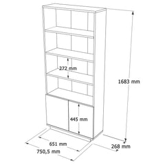 Bibliothèque Yigha L75cm Bois clair et Blanc