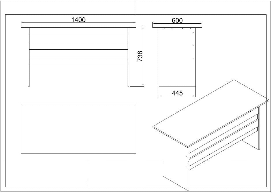 Ensemble de bureau 6 pièces Busymo Bois foncé et Anthracite