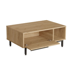 Table basse avec rangement Evelis L90cm Bois clair