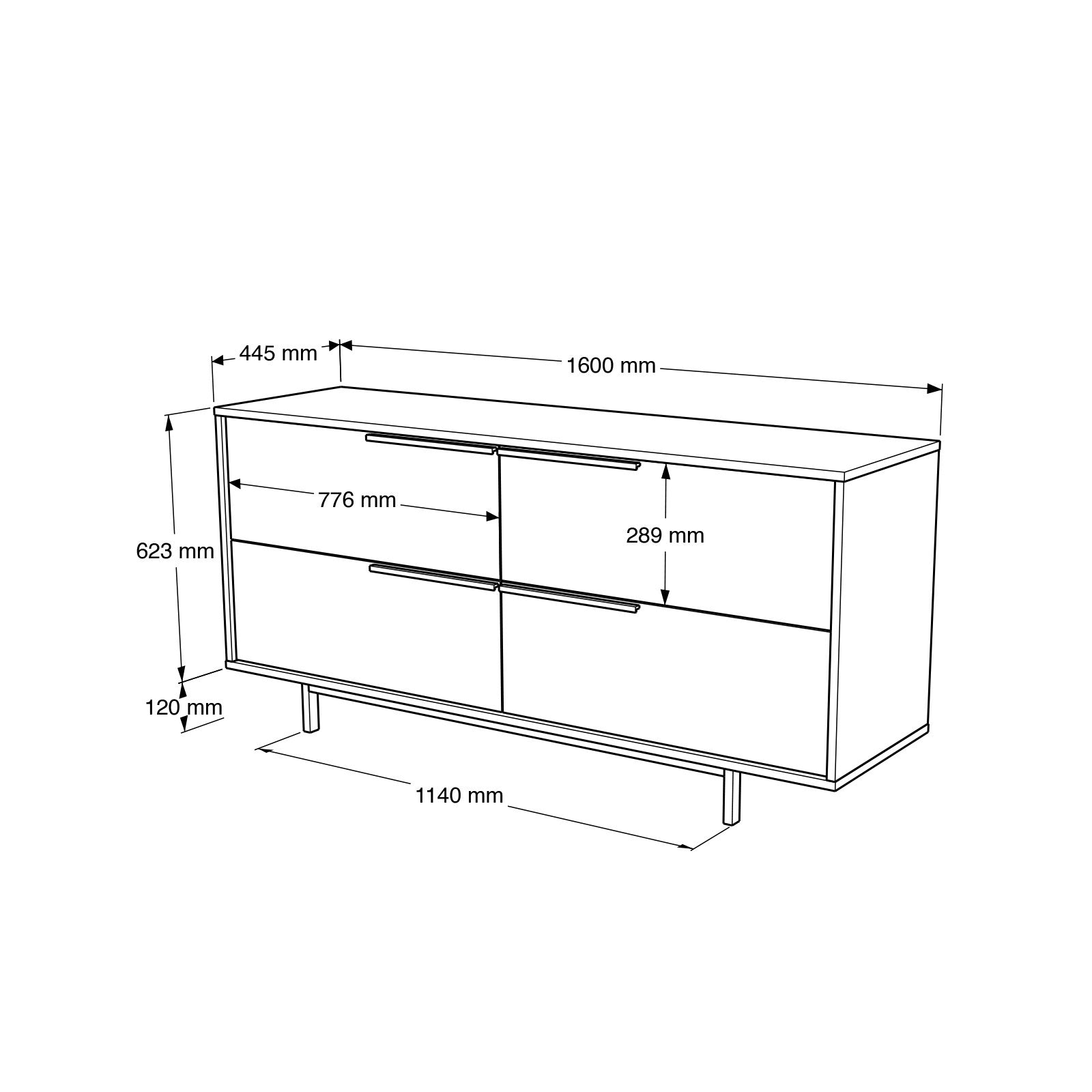 Buffet Evelis L160cm Bois clair