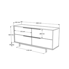 Buffet Evelis L160cm Bois clair