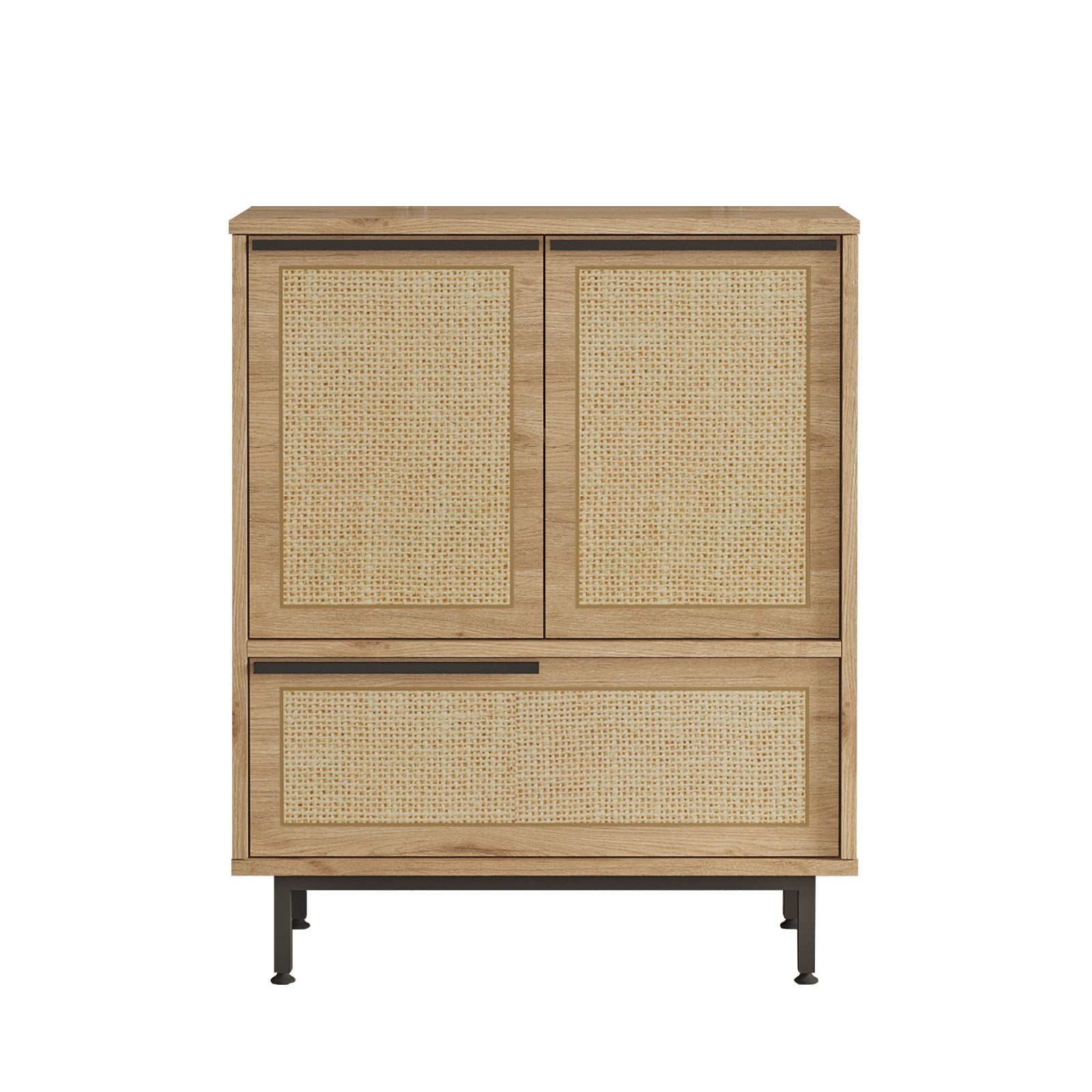 Meuble de cuisine Evelis L75xH90cm Bois et Rotin clair