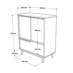 Meuble de cuisine Evelis L75xH90cm Bois et Rotin clair