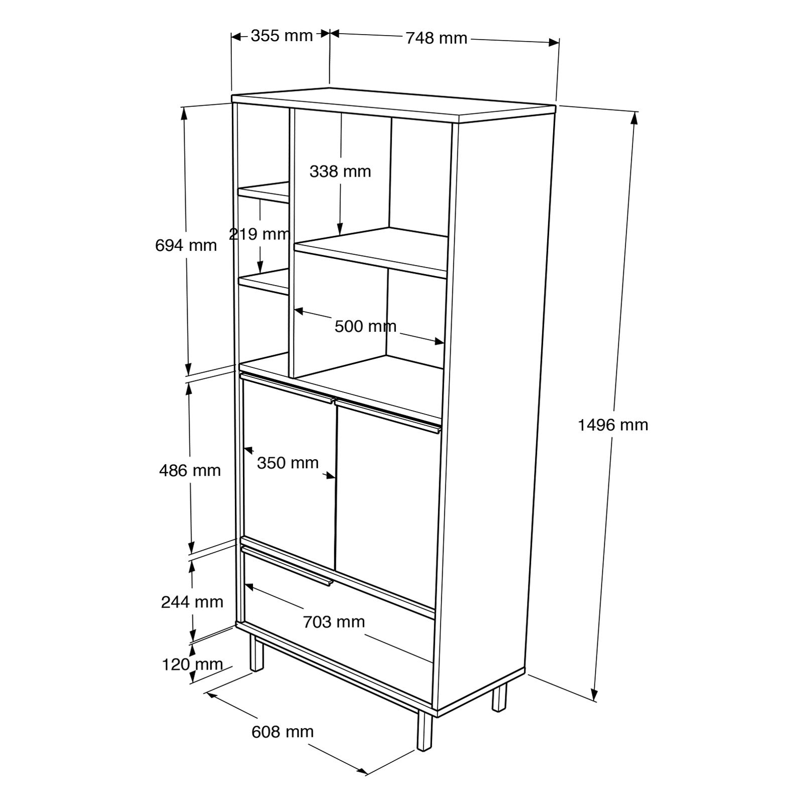 Meuble de cuisine Evelis L75cm Bois clair