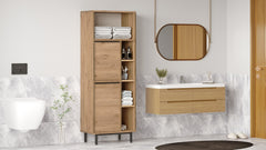 Meuble de salle de bain Evelis L60cm Bois clair