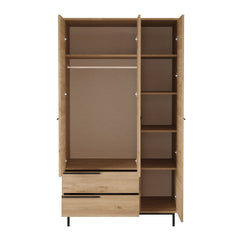 Armoire 3 portes et 2 tiroirs Evelis L112cm Bois foncé