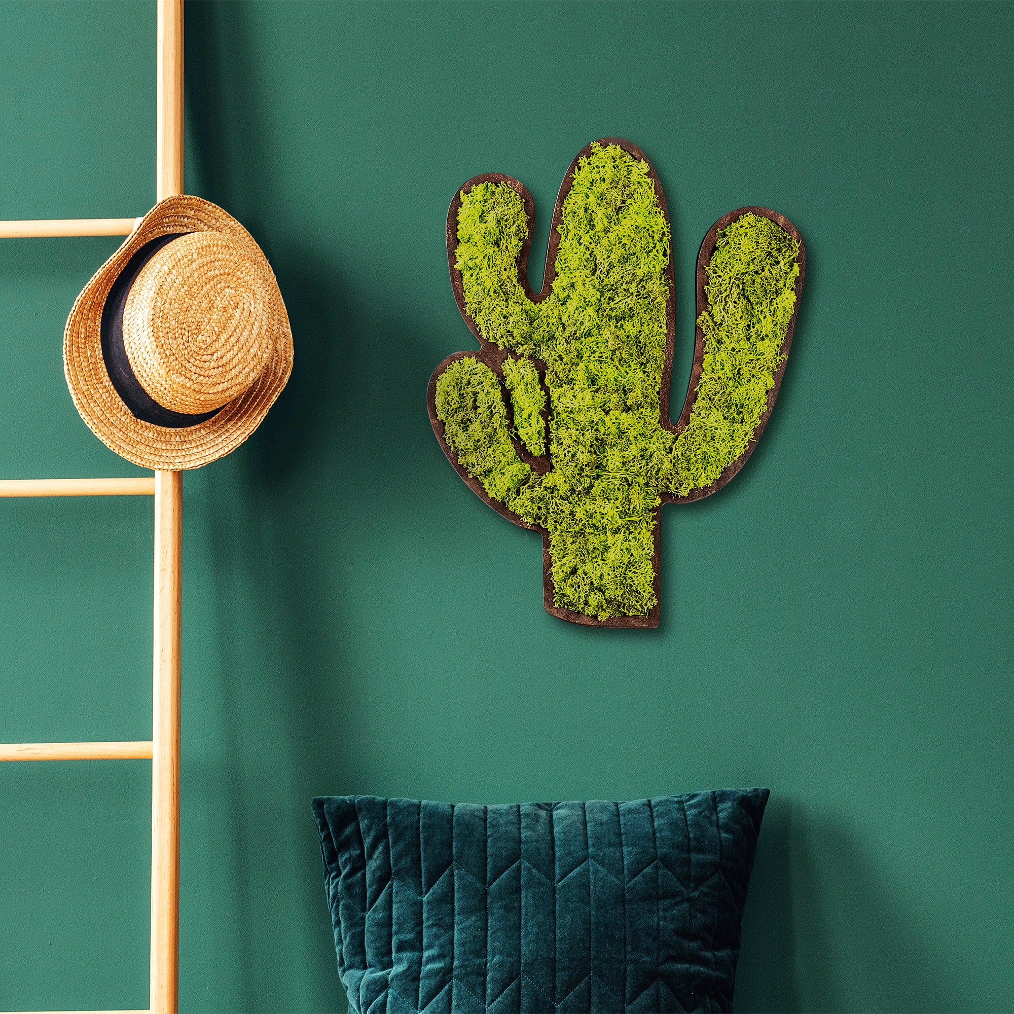 Accessoire mural décoratif Ornatio Cactus MDF Mousse Vert Blanc