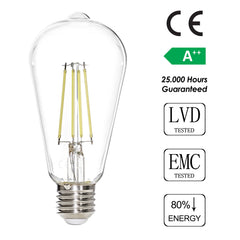 Ampoule Edison LED ST64 Claritas 6500K 7 Watt Verre Transparent