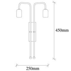 Applique 2 ampoules Babochka Métal Noir