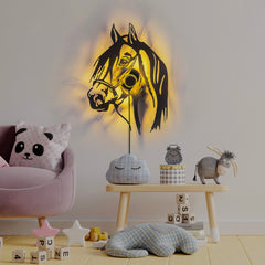 Applique murale décoratif Apertura tête de cheval L41xH57cm Métal Noir