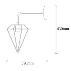 Applique murale filaire diamant support L Larcbost Métal Chrome