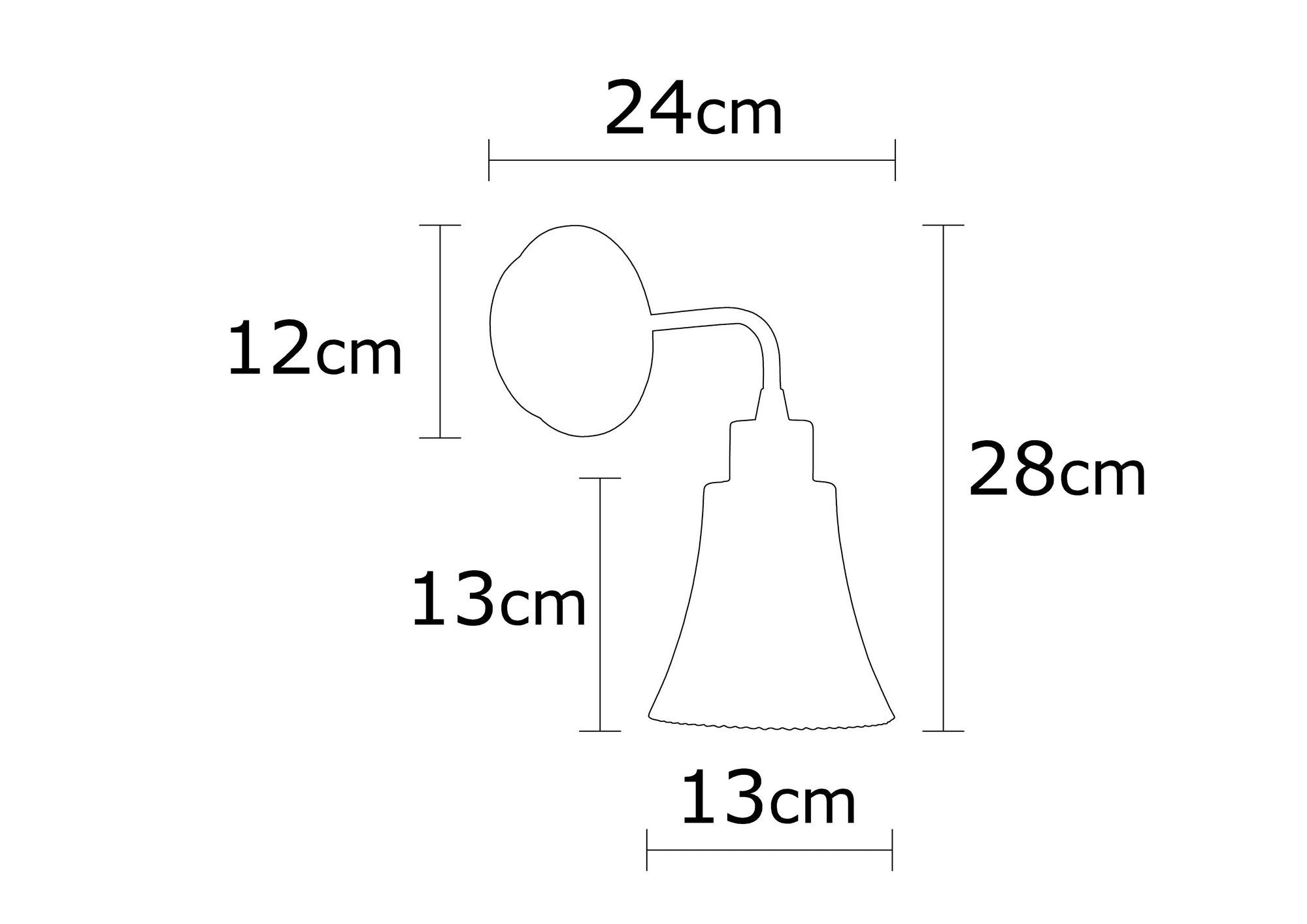 Applique murale Hers H28cm Bois massif foncé, Métal Noir et Verre Transparent