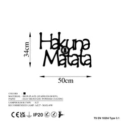 Applique murale Rowan L50xH34cm « Hakuna Matata » Métal Noir