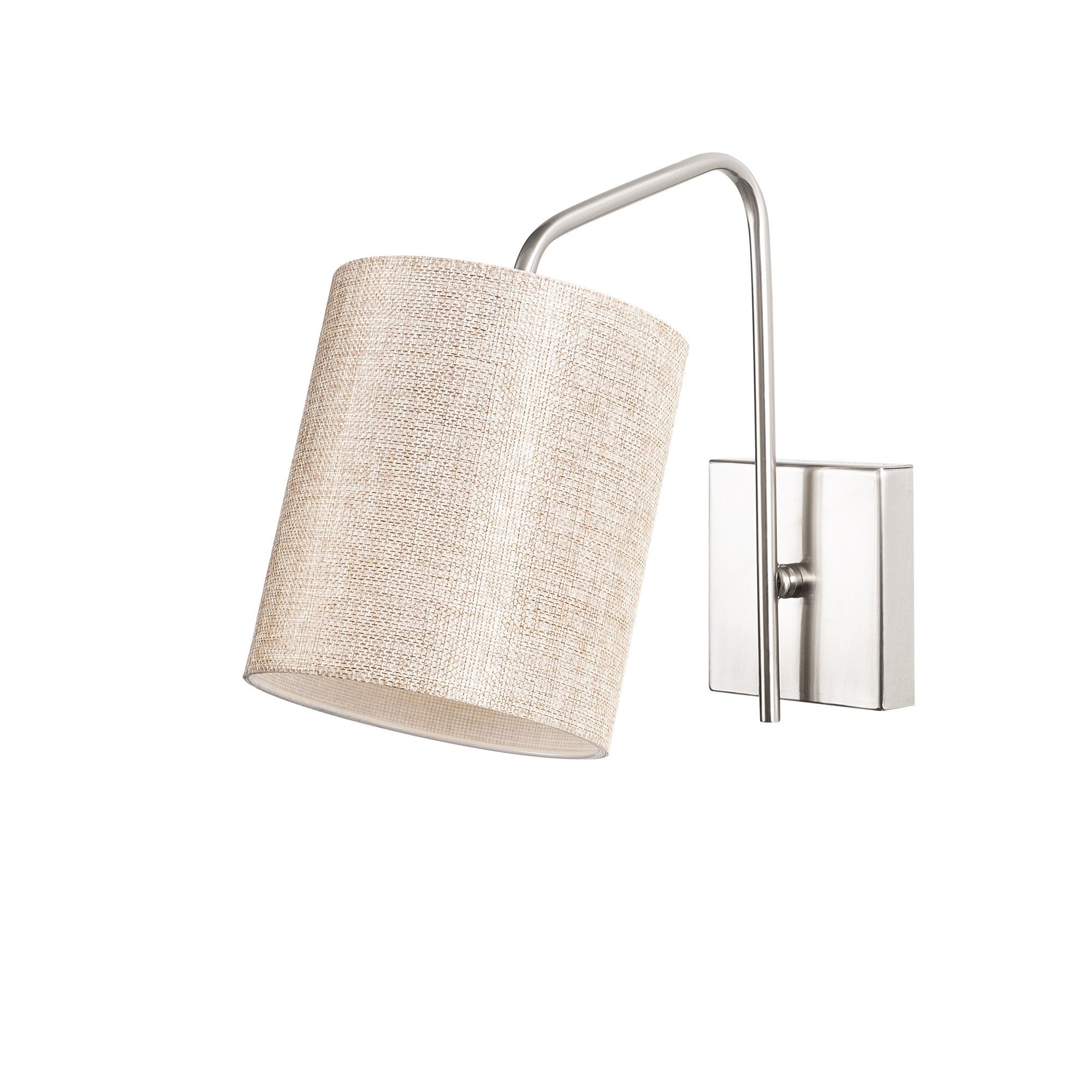 Applique murale support L Nerton Tissu Beige et Métal Nickel