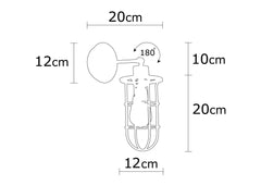 Applique murale Valats H30cm Métal Noir