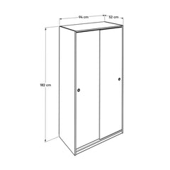 Armoire 2 portes coulissantes Ronga L94cm Blanc