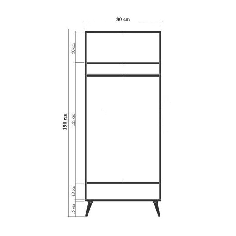 Armoire 2 portes et 1 tiroir pour enfant Pertha L80cm Bois Motif Dinosaur Vert